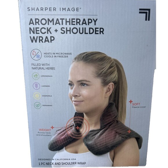 Sharper Image Aromatherapy Neck and Shoulder Wrap Filled with Natural Herbs NEW - Picture 1 of 4